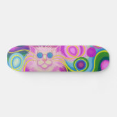 Psy-cat-delic Pink Skateboard (Horizontal)