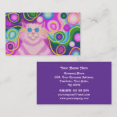 Psy-cat-delic Pink Visitenkarte lila (Vorne/Hinten)