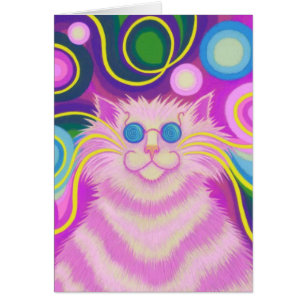 Psy-cat-delic Pink 'Your Text' vertikale Card