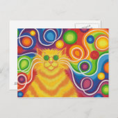 Psy-cat-delic postcard postkarte (Vorne/Hinten)