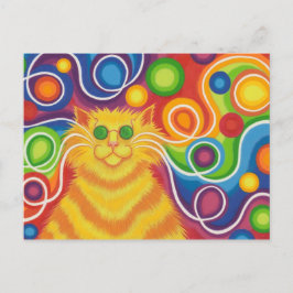 Psy-cat-delic postcard postkarte