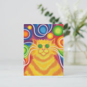Psy-cat-delic Postcard vertikal Postkarte (Stehend Vorderseite)