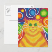 Psy-cat-delic Postcard vertikal Postkarte (Vorne/Hinten)