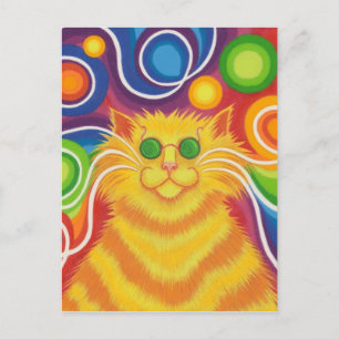 Psy-cat-delic Postcard vertikal Postkarte