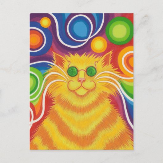 Psy-cat-delic Postcard vertikal Postkarte (Vorderseite)
