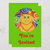 Psy-cat-delic 'You're Invited' Einladung grün (Vorne/Hinten)