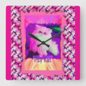 Psy Kat eWatch Quadratische Wanduhr (Vorderseite)