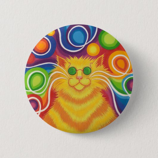 Psy-Katze-delic Knopf-Abzeichen Button (Vorderseite)