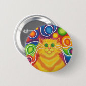 Psy-Katze-delic Knopf-Abzeichen Button (Vorne & Hinten)