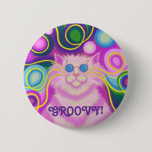 Psy-Katze-delic rosa starkes! 'Knopf-Abzeichen Button