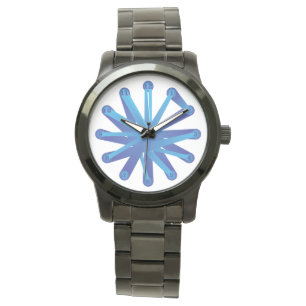 Psy-Links blau auf blauem Zifferblatt Armbanduhr