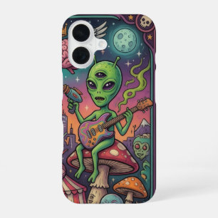 Psych Alien spielt Gitarre Pilz Handyhülle iPhone 16 Hülle