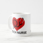 Psych Krankenschwester-Herz-Stethoskop Kaffeetasse (Vorderseite Links)