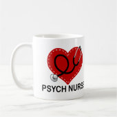 Psych Krankenschwester-Herz-Stethoskop Kaffeetasse (Links)
