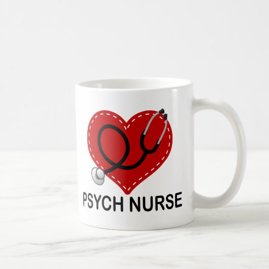 Psych Krankenschwester-Herz-Stethoskop Kaffeetasse (Rechts)