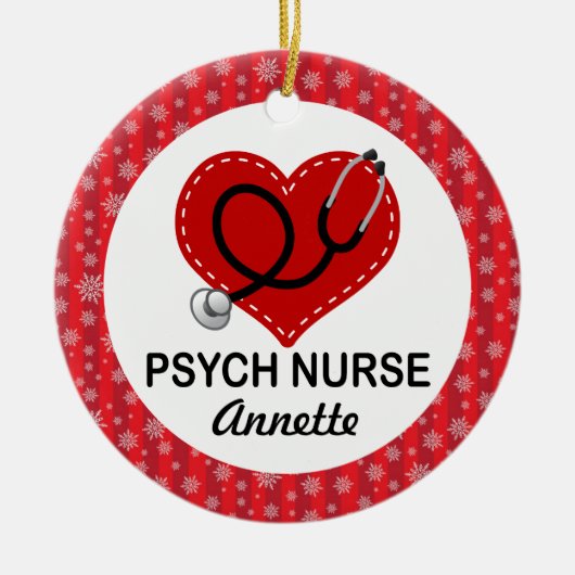 Psych Nurse Weihnachtsgeschenk Keramikornament (Vorne)