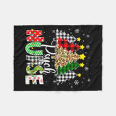 Psych Nurse Xmas Tree Leopard Red Plaid Christmas Fleecedecke (Vorderseite (Horizontal))