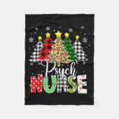 Psych Nurse Xmas Tree Leopard Red Plaid Christmas  Fleecedecke (Vorderseite)