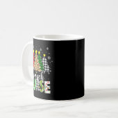 Psych Nurse Xmas Tree Leopard Red Plaid Christmas  Kaffeetasse (Vorderseite Links)