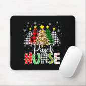 Psych Nurse Xmas Tree Leopard Red Plaid Christmas Mousepad (Mit Mouse)