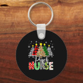Psych Nurse Xmas Tree Leopard Red Plaid Christmas  Schlüsselanhänger (Vorderseite)