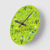 Psych Time School Psychology Clock Runde Wanduhr (Winkel)