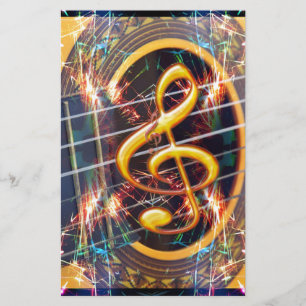 Psychadelic Accoustic Guitar, Musikblatt Design