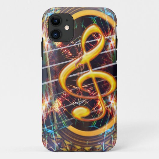 Psychadelic Accoustic Guitar, Musikblatt Design Case-Mate iPhone Hülle (Rückseite)