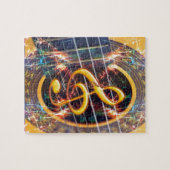 Psychadelic Accoustic Guitar, Musikblatt Design Puzzle (Horizontal)