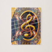 Psychadelic Accoustic Guitar, Musikblatt Design Puzzle (Vertikal)