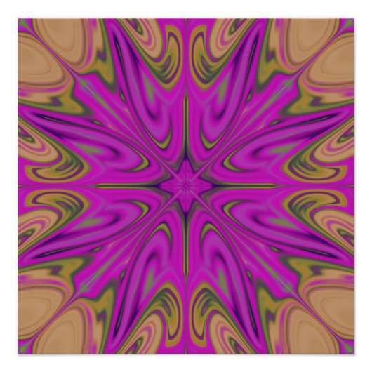 Psychadelic Liquid Abstrakt Lila Orange Poster (Vorderseite)