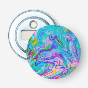 Psychadelic Liquid Abstraktes Muster Blau Flaschenöffner