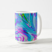 Psychadelic Liquid Abstraktes Muster Blau Kaffeetasse (VorderseiteRechts)