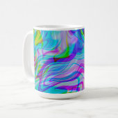 Psychadelic Liquid Abstraktes Muster Blau Kaffeetasse (Vorderseite Links)