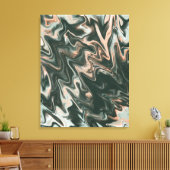 Psychadelic Marmor Green Peach Liquid Art Paint Leinwanddruck (Insitu (Wohnzimmer))