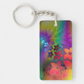 Psychadelic mit Blumen Schlüsselanhänger (Vorderseite)