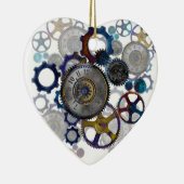 Psychadelic steampunk gears, Cogs, clock face gift Keramikornament (Rechts)