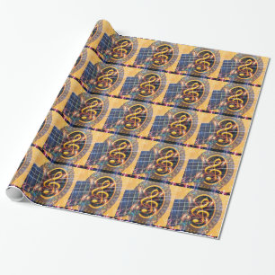 Psychadelische Akustikgitarre, Notenblatt-Design Geschenkpapier