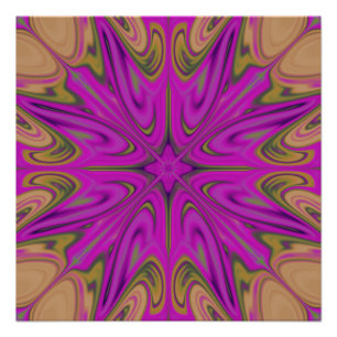 Psychadelische Flüssige Farbige Abstrakte Violette Poster