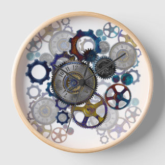 Psychadelische Steampunk-Zahnräder, Zahnräder, Uhr