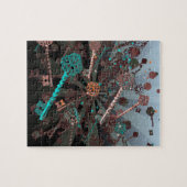 Psychadelische Steampunktasten, Rochen, dunkles Re Puzzle (Horizontal)