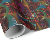 Psychadelische Zahlenmuster, faszinierendes Design Geschenkpapier (Rolleneckpunkt)