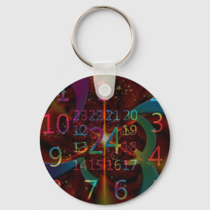 Psychadelische Zahlenmuster, faszinierendes Design Schlüsselanhänger