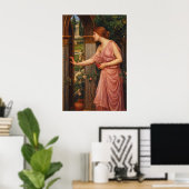 Psyche entering Cupid's Garden by Waterhouse Poster (Heimbüro)