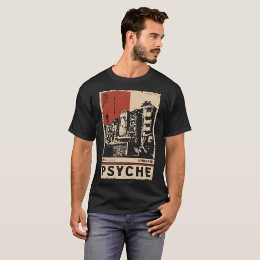 PSYCHE Japanisch Inspiriert Städtedenken T-Shirt (Vorne ganz)