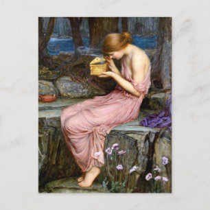 Psyche öffnet die goldene Schachtel Waterhouse Gem Postkarte