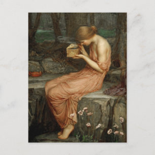 Psyche öffnet die goldene Schachtel Waterhouse Kar Postkarte
