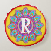 Psychedelia Custom Initialen Rundwurf Kissen (Rückseite)