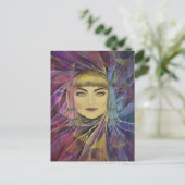 Psychedelia Dreamy Girl Postkarte (Stehend Vorderseite)