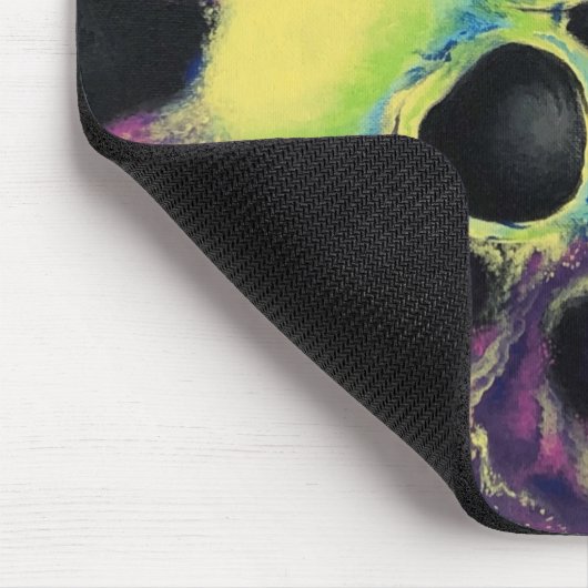 "Psychedelia" Skull Cluster Art Designer Mouse Pad Mousepad (Ecke)